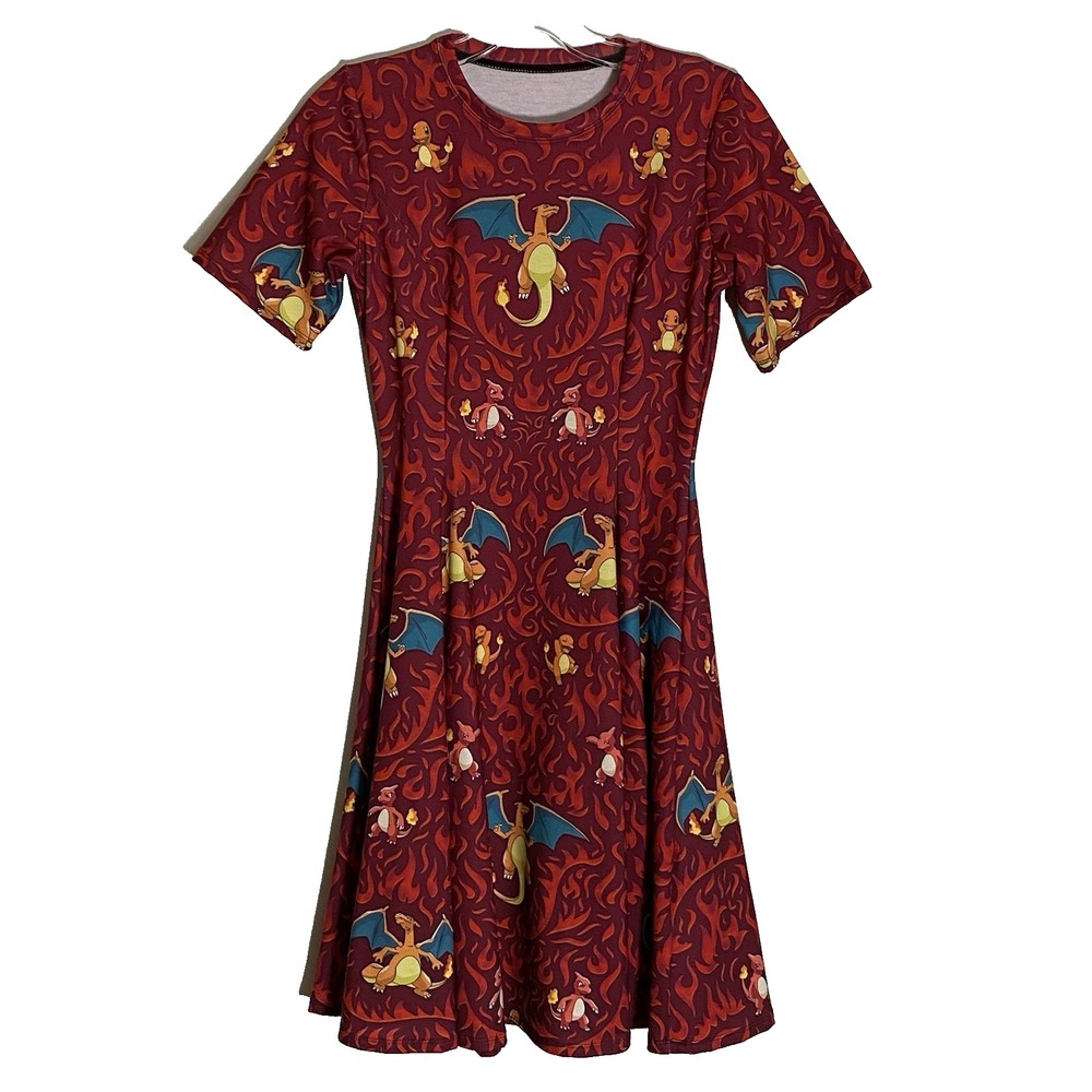 BlackMilk X Pokemon Charmander Dress Womens XS Red Evolution Charizard Anime